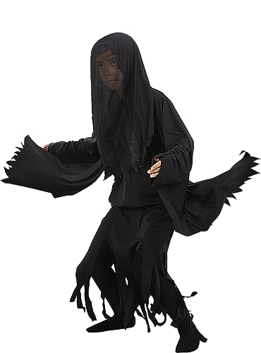 Funidelia | Dementor Kostüm - Harry Potter für Jungen, Zauberer, Hogwarts - Kostüme für Kinder & Verkleidung für Partys, Karneval & Halloween - Größe 10-12 Jahre - Schwarz von Funidelia