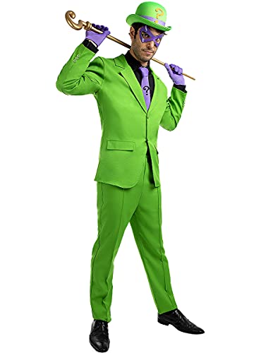 Funidelia | Enigma Kostüm für Herren Superhelden, DC Comics, Riddler - Kostüme für Erwachsene & Verkleidung für Partys, Karneval & Halloween - Größe L - Grün von Funidelia