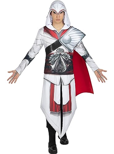 Funidelia | Ezio Auditore Assassins Creed Kostüm für Männer für Herren Games, Assassin's Creed - Kostüm für Erwachsene & Verkleidung für Partys, Karneval & Halloween - Größe L - XL - Grau/Silber von Funidelia