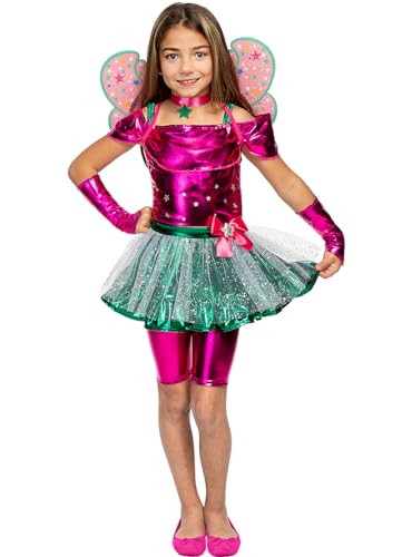 Funidelia | Flora Kostüm - Winx Club für Mädchen Zeichentrickfilm, Winx club, Film und Serien - Kostüm für Kinder & Verkleidung für Partys, Karneval & Halloween - Größe 3-4 Jahre - Rosa von Funidelia