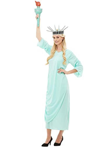 Funidelia | Freiheitsstatue Kostüm für Damen Größe S Amerika, Vereinigte Staaten, VSA - Farben: Blau, Zubehör für Kostüm - Lustige Kostüme für Deine Partys von Funidelia
