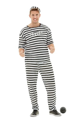 Funidelia | Gefangener Kostüm mit Ball für Herren und Damen Sträfling, Räuber, Dieb, Berufe - Kostüm für Erwachsene & Verkleidung für Partys, Karneval & Halloween - Größe M - Schwarz Funidelia | Gefangener Kostüm mit Ball für Herren und Damen Sträfling, Räuber, Dieb, Berufe - Kostüm für Erwachsene & Verkleidung für Partys, Karneval & Halloween - Größe M - Schwarz von Funidelia