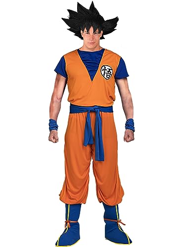 Funidelia | Goku Kostüm - Dragon Ball OFFIZIELLE für Herren Größe XXL Son Goku, Anime, Saiyan - Orange, Hose, T-Shirt, Armreifen, Gürtel und Überziehstiefel von Funidelia