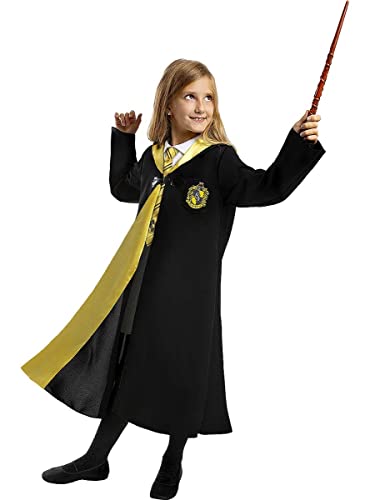 Funidelia | Harry Potter Hufflepuff Kostüm 100% OFFIZIELLE für Jungen und Mädchen Größe 10-12 Jahre Hogwarts, Zauberer, Film und Serien - Farben: Bunt, Zubehör für Kostüm von Funidelia