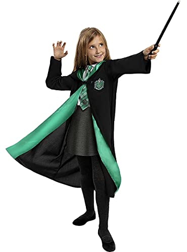 Funidelia | Harry Potter Slytherin Kostüm 100% OFFIZIELLE für Jungen und Mädchen Größe 10-12 Jahre Hogwarts, Zauberer, Film und Serien - Farben: Bunt, Zubehör für Kostüm von Funidelia