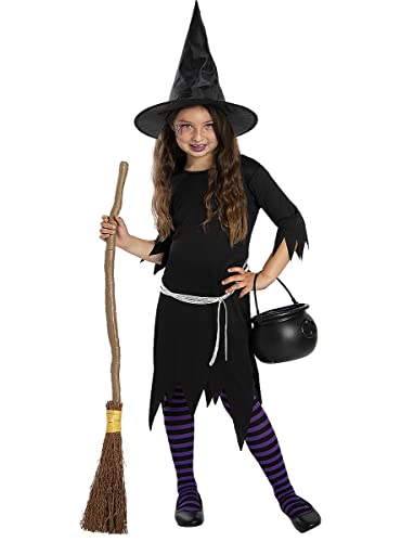 Funidelia | Hexen Kostüm für Mädchen Hexen, Zauberer, Halloween, Horror - Kostüm für Kinder & Verkleidung für Partys, Karneval & Halloween - Größe 7-9 Jahre - Lila von Funidelia