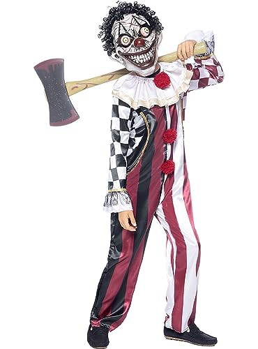Funidelia | Horror-Clown Kostüm Premium für Jungen Clowns, Killer Clown, Halloween, Horror - Kostüm für Kinder & Verkleidung für Partys, Karneval & Halloween - Größe 10-12 Jahre - Granatfarben von Funidelia