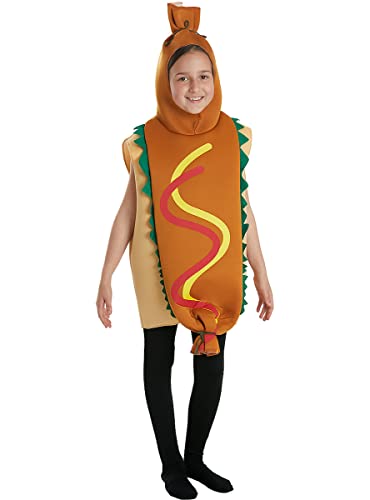 Funidelia | Hotdog Kostüm für Jungen und Mädchen Essen, Trinken, Lustige & Ausgefallene - Kostüm für Kinder & Verkleidung für Partys, Karneval & Halloween - Größe 7-12 Jahre - Braun von Funidelia