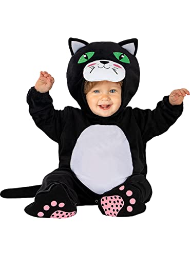 Funidelia | Katzen Kostüm für Baby Tiere, Kätzchen, Kitten - Kostüm für Baby & Verkleidung für Partys, Karneval & Halloween - Größe 12-24 Monate - Schwarz von Funidelia