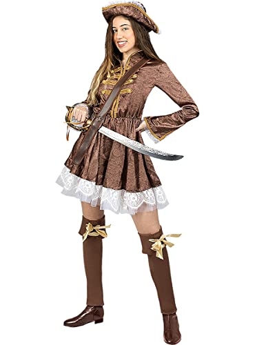 Funidelia | Kolonialistisches Piratin Kostüm für Damen Größe S Korsar, Seeräuber - Farben: Bunt, Zubehör für Kostüm - Lustige Kostüme für deine Partys von Funidelia