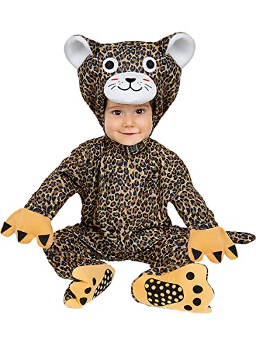 Funidelia | Leoparden Kostüm für Baby Tiere, Wüste, Dschungel - Kostüm für Baby & Verkleidung für Partys, Karneval & Halloween - Größe 6-12 Monate - Braun von Funidelia