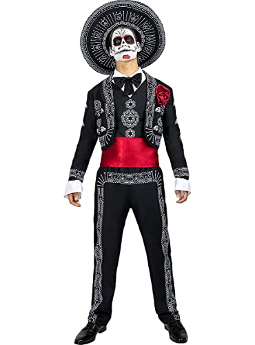 Funidelia | Mariachi Kostüm für Herren Tag der Toten, Halloween, Horror - Kostüme für Erwachsene & Verkleidung für Partys, Karneval & Halloween - Größe L - Schwarz von Funidelia