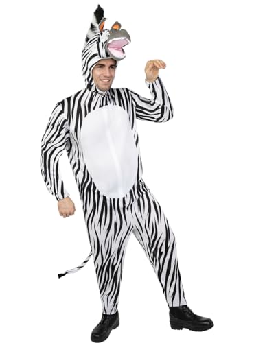 Funidelia | Marty das Zebra Madagscar Kostüm für Herren und Damen Zeichentrickfilm, Madagascar, Film und Serien - Kostüm für Erwachsene & Verkleidung für Partys, Karneval & Halloween - Größe L - XL von Funidelia