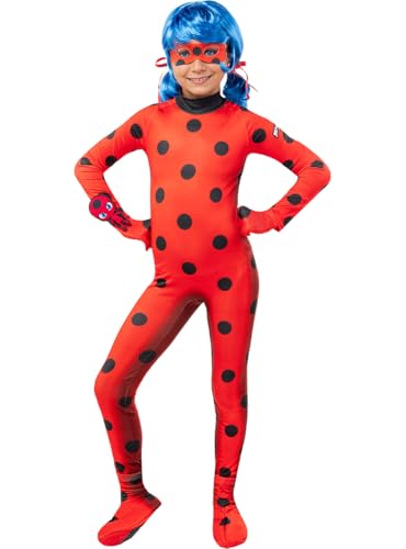 Funidelia | Miraculous Ladybug Kostüm mit Zubehör für Mädchen Zeichentrickfilm, Ladybug, Miraculous - Kostüm für Kinder & Verkleidung für Partys, Karneval & Halloween - Größe 5-6 Jahre - Rot von Funidelia