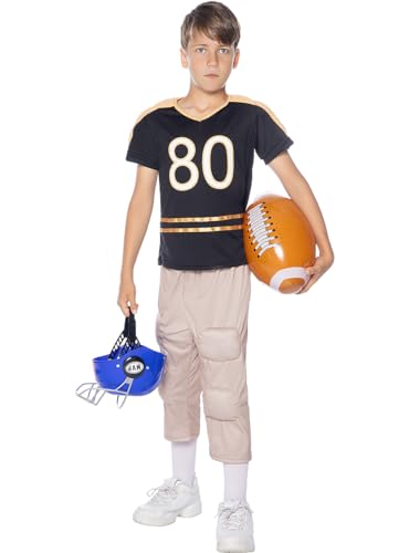 Funidelia | Muskulöses American Football Kostüm für Jungen Rugby, Quarterback, American Football, Berufe - Kostüm für Kinder & Verkleidung für Partys, Karneval & Halloween - Größe 10-12 Jahre von Funidelia