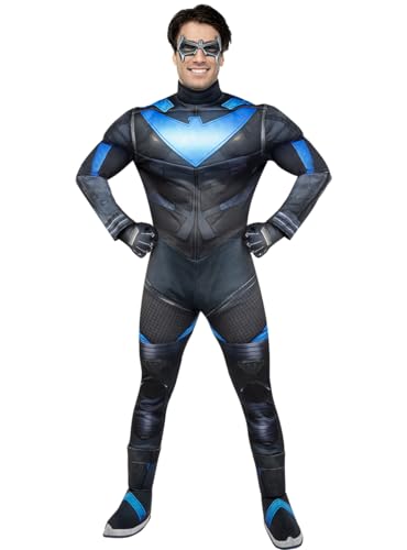 Funidelia | Nightwing Kostüm - Gotham Knights für Herren Games, Superhelden, DC Comics - Kostüm für Erwachsene & Verkleidung für Partys, Karneval & Halloween - Größe M - Schwarz von Funidelia