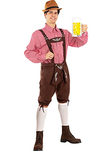 Funidelia | Oktoberfest Kostüm deluxe für Herren Tiroler, Bayrisch, Oktoberfest, Deutschland - Kostüm für Erwachsene & Verkleidung für Partys, Karneval & Halloween - Größe XL - Braun von Funidelia