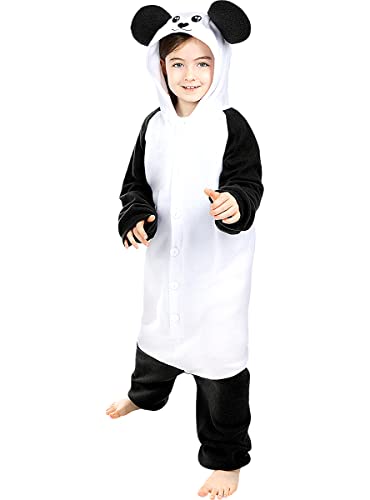 Funidelia | Pandabär Onesie Kostüm für Jungen und Mädchen Tiere, Bär - Kostüm für Kinder & Verkleidung für Partys, Karneval & Halloween - Größe 10-12 Jahre - Weiß von Funidelia