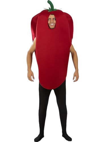 Funidelia | Paprika Kostüm rot für Herren und Damen Essen, Trinken - Kostüme für Erwachsene & Verkleidung für Partys, Karneval & Halloween - Einheitsgröße - Rot von Funidelia
