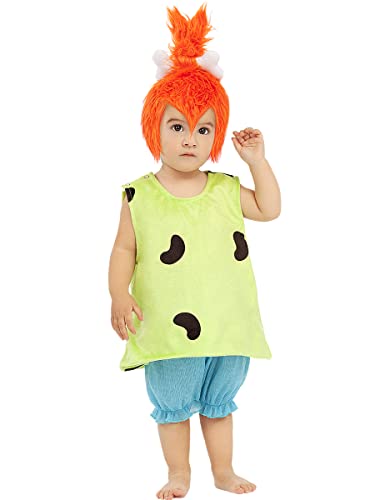 Funidelia | Pebbles Kostüms - Familie Feuerstein für Baby The Flintstones, Höhlenmensch - Kostüme für Kinder & Verkleidung für Partys, Karneval & Halloween - Größe 12-24 Monate - Grün von Funidelia