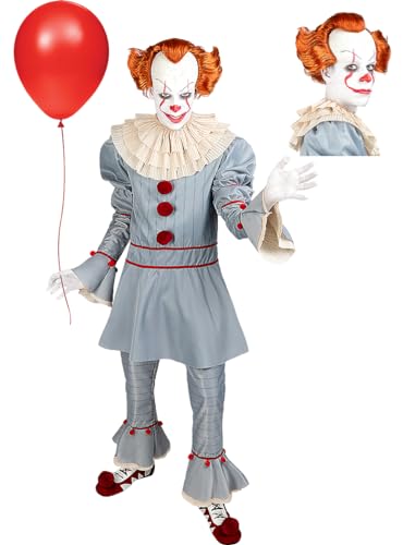 Funidelia | Pennywise Kostüm mit Perücke - ES Kapitel 2 für Herren Pennywise, Horrorfilm, Killer clown, Horror - Kostüm für Erwachsene & Verkleidung für Partys, Karneval & Halloween - Größe XS von Funidelia