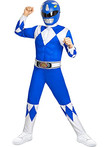 Funidelia | Power Ranger Kostüm blau für Jungen Film und Serien, Superhelden, Zeichentrickfilm - Kostüm für Kinder & Verkleidung für Partys, Karneval & Halloween - Größe 10-12 Jahre - Blau von Funidelia