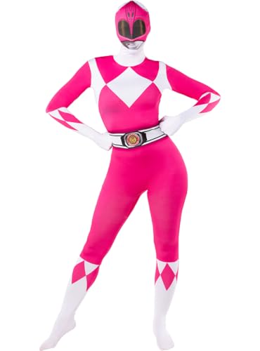 Funidelia | Power Ranger pink second skin costume für Damen Film und Serien, Superhelden, Zeichentrickfilm - Kostüm für Erwachsene & Verkleidung für Partys, Karneval & Halloween - Größe L - Rosa von Funidelia