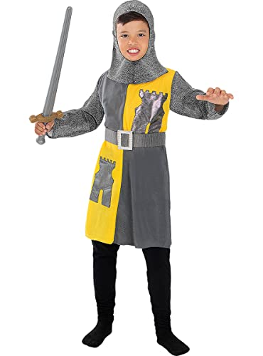 Funidelia | Ritter Kostüm für Jungen Mittelalter - Kostüm für Kinder & Verkleidung für Partys, Karneval & Halloween - Größe 5-6 Jahre - Grau/Silber von Funidelia