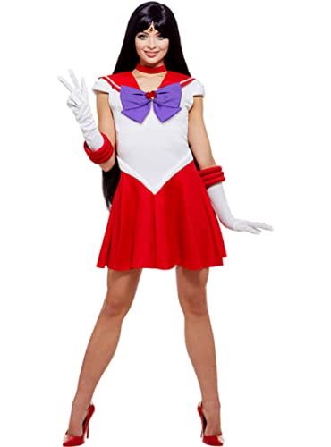 Funidelia | Sailor Mars Kostüm - Sailor Moon 100% OFFIZIELLE für Damen Größe XL Anime, Cosplay, Usagi Tsukino, Zeichentrickfilm - Farben: Rot, Zubehör für Kostüm - Lustige Kostüme für deine Partys von Funidelia