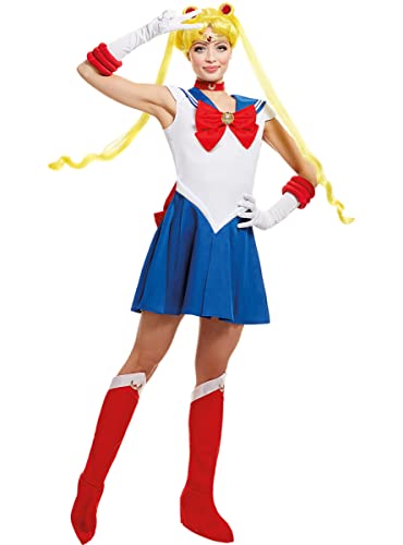 Funidelia | Sailor Moon Kostüm 100% OFFIZIELLE für Damen Größe M Anime, Cosplay, Usagi Tsukino, Zeichentrickfilm - Farben: Blau, Zubehör für Kostüm - Lustige Kostüme für deine Partys von Funidelia