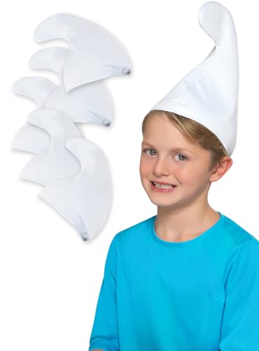 Funidelia | Schlumpf Hüte 5 Stück für Jungen und Mädchen The Smurfs, Zeichentrickfilm, Zwerg - Zubehör für Kinder, Zubehör für Kostüm - Weiß Funidelia | Schlumpf Hüte 5 Stück für Jungen und Mädchen The Smurfs, Zeichentrickfilm, Zwerg - Zubehör für Kinder, Zubehör für Kostüm - Weiß von Funidelia