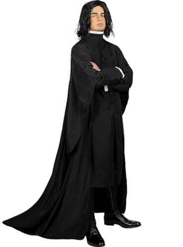 Funidelia | Severus Snape Kostüm - Harry Potter für Herren Zauberer, Gryffindor, Hogwarts - Kostüme für Erwachsene & Verkleidung für Partys, Karneval & Halloween - Größe L-XL - Schwarz von Funidelia