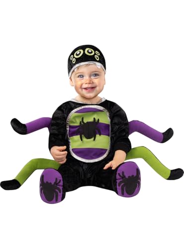 Funidelia | Spinnen Kostüms für Baby Tiere, Halloween, Horror - Kostüm für Baby & Verkleidung für Partys, Karneval & Halloween - Größe 0-6 Monate - Schwarz von Funidelia