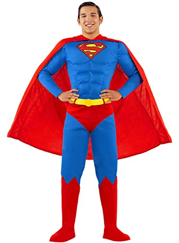 Funidelia | Superman Kostüm für Herren Superhelden, DC Comics, Justice League - Kostüme für Erwachsene & Verkleidung für Partys, Karneval & Halloween - Größe L - Blau von Funidelia