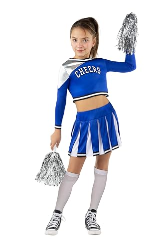 Funidelia | USA Cheerleader Kostüm mit Zubehör für Mädchen Cheerleader, American Football, Gymnasium, Berufe - Kostüm für Kinder & Verkleidung für Partys, Karneval & Halloween - Größe 3-4 Jahre von Funidelia