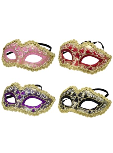 Funidelia | Venezianische Masken Set für Damen Kulturen & Traditionen, Venezianischer Karneval, Venedig, Karneval - Zubehör für Erwachsene, Zubehör für Kostüm - Schwarz von Funidelia