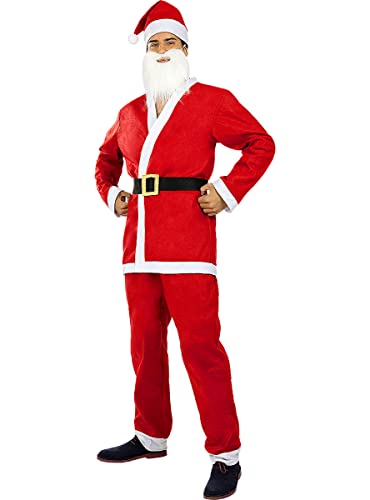 Funidelia | Weihnachtskostüm für Herren Santa Claus, Weihnachten, Weihnachtsmann - Kostüme für Erwachsene & Verkleidung für Partys, Karneval & Halloween - Größe 3XL - Rot von Funidelia