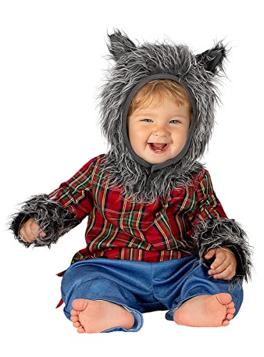 Funidelia | Werwolf Kostüm s für Baby Horror, Werwolf, Böse Wolf, Halloween - Kostüm für Baby & Verkleidung für Partys, Karneval & Halloween - Größe 0-6 Monate - Braun von Funidelia