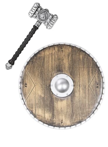 Funidelia | Wikinger Accessoires Kit für Herren Nordisch, Walküre, Barbaren, Vikings - Zubehör für Erwachsene, Zubehör für Kostüm - Braun von Funidelia