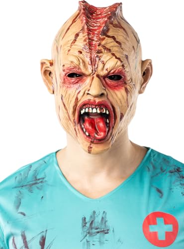 Funidelia | Zombie Maske für Herren Untoter, Halloween, Horror - Zubehör für Erwachsene, Zubehör für Kostüm - Schwarz von Funidelia