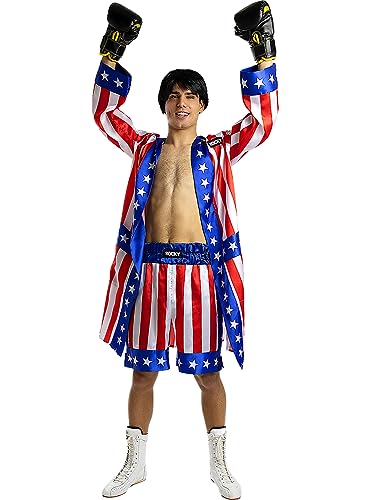 Funidelia | Rocky Balboa Boxermantel für Herren Rocky, Film und Serien, Rocky, Berufe - Kostüm für Erwachsene & Verkleidung für Partys, Karneval & Halloween - Größe L - Blau von Rocky Balboa