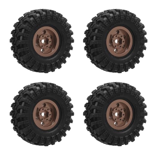 Funien 1.0 Beadlock-Radfelge, Aluminiumlegierung RC Beadlock-Radnabe mit Reifen 6 Löchern, für 1/24 RC Crawler Car (Antike Bronze) von Funien