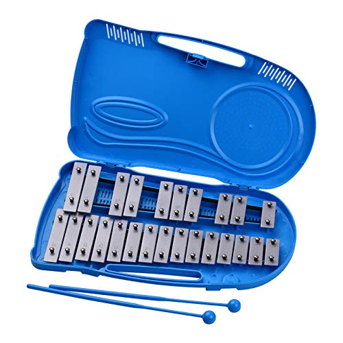 Funien Professional 25 Notes Glockenspiel Xylophon Percussion Instrument Frühpädagogisches Lehrinstrument mit Kunststoffkoffer 2 Schlägel für Klein von Funien