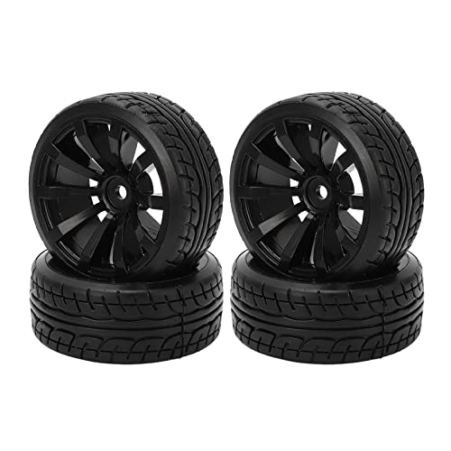 Funien RC Drift Hard Tires Set, 4PCS 1/10 On Road Drifting Car RC Gummireifen und Set Schwarz für TT02 von Funien