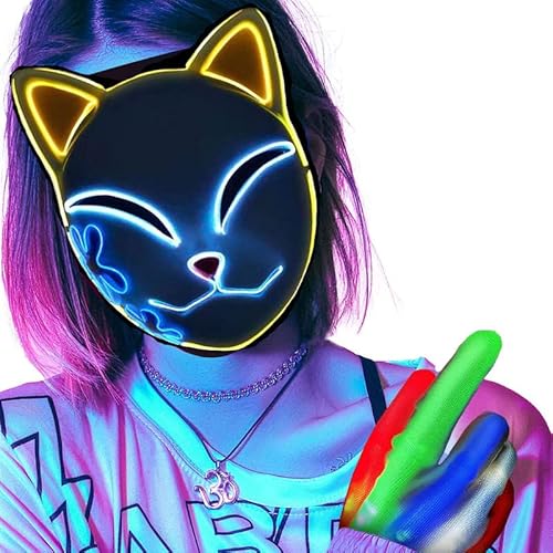 Funjoyz Demon Halloween Slayer Maske,LED Dämonen Mörder Maske,Fuchs Horror Maske,Steuerbar,Generische Halloween Maske,Halloween,Weihnachten,Neujahr,Fasching KostüM FüR Damen Und Herren Funjoyz Demon Halloween Slayer Maske,LED Dämonen Mörder Maske,Fuchs Horror Maske,Steuerbar,Generische Halloween Maske,Halloween,Weihnachten,Neujahr,Fasching KostüM FüR Damen Und Herren von Funjoyz