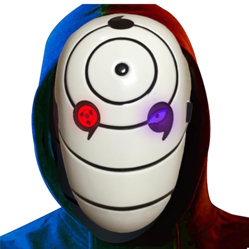 Funjoyz Narutoos Uchiha Halloween Maske Obito,Akatsuk Tobi Maske,Steuerbar,Generische Halloween Maske,Halloween,Kindertag,Weihnachten,Neujahr,Fasching KostüM FüR Damen Und Herren,A2 von Funjoyz