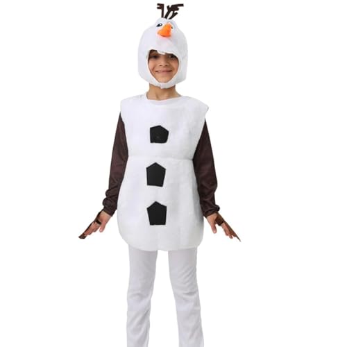 Funjoyz Olaffs Kostüm für Kinder Junge Mädchen,Schneemann Weihnachtskostüme für Kinder,Kinderkleider Costume Weihnachtsdekorations Requisiten für Karneval Maskerade Neujahr Cosplay Halloween von Funjoyz