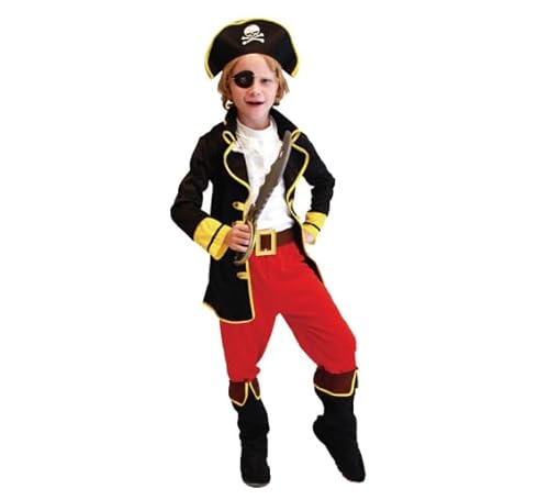 Funjoyz 6 Stück Pirates Kostüm Kinder Junge,Halloween Costume Piratenkostüm Zubehör Süßes oder Saures Karikatur Cosplay Karneval Maskerade Weihnachten Party Day of the Dead von Funjoyz
