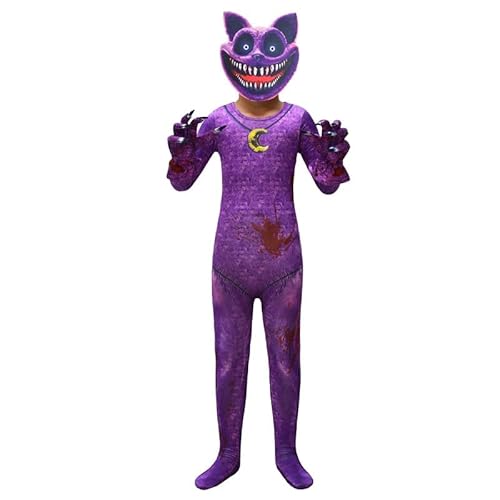 Funjoyz Smilinges Kostüm Critterses Kinder Junge Mädchen,Catnapes Karikatur Horrormonster Overall Cosplay Thema Costume Kostüm,Kinderkleider Karneval Maskerade Weihnachten Party Halloween von Funjoyz