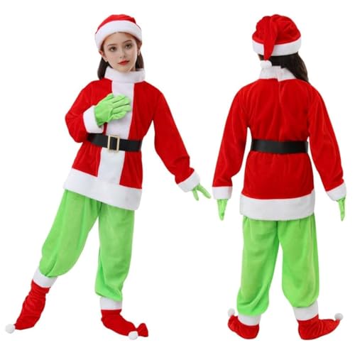 Funjoyz Weihnachten Grünes Monster Kostüm für Kinder Junge Mädchen, Weihnachtskostüme für Kinder,Weihnachtsdekorations Requisiten Costume,Kinderkleider Karneval Maskerade Neujahr Cosplay Halloween von Funjoyz